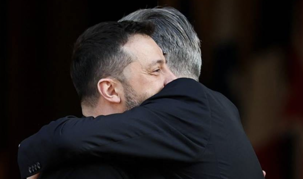 embrace of Zelensky
