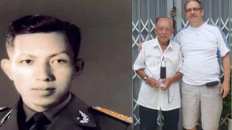 Colonel Đặng Văn Việt in his youth (left) and later in life, fit and with over 80 years
