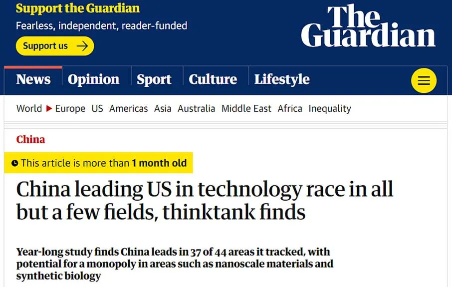 The Guardian: China is ahead in the technology race