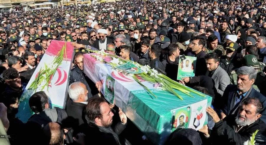 Funeral procession for police officer killed by rioters

