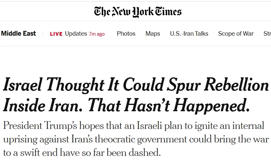 The New York Times shatters the propaganda myth of an Iranian popular uprising