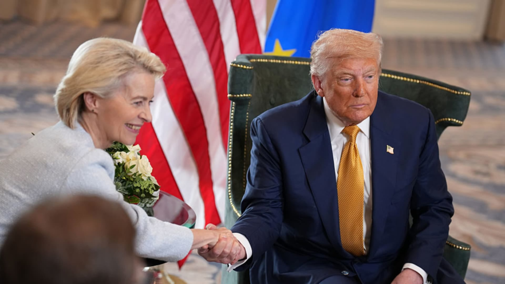 Ursula von der Leyen and Donald Trump
